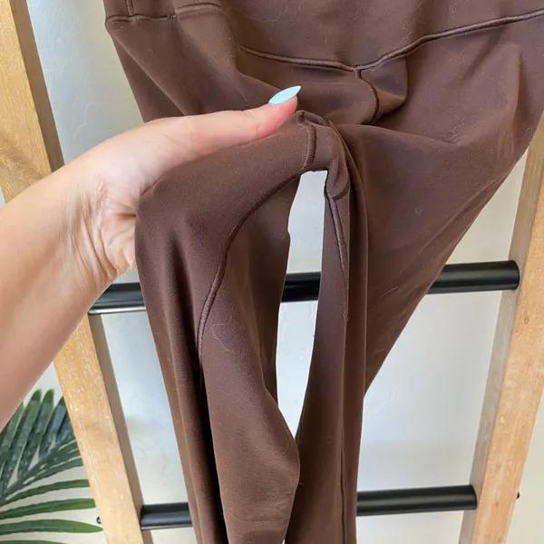 Aerie Offline Chocolate Brown High-Waist Twist Flare Leggings - Image 9