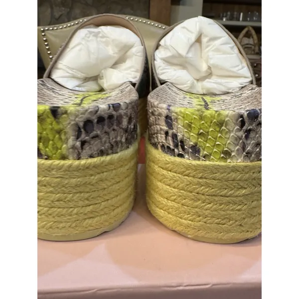 kate spade Zia‎ Espadrille Platform Sandal Snake Print Leather Slide Size 11 - Image 7