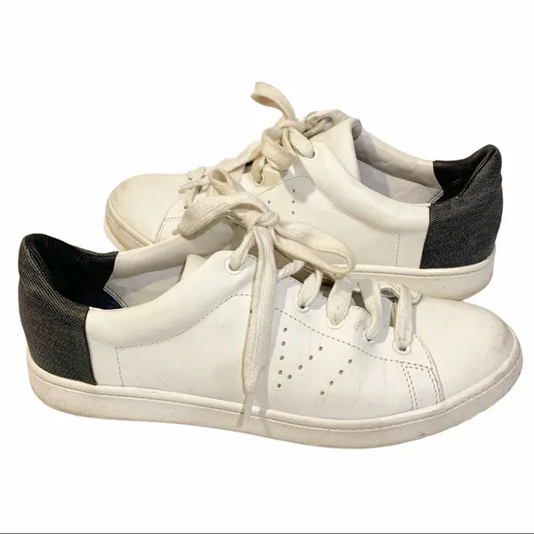 Vince Womens Size 7 White Leather‎ Varin Mixed Media Low Top Fashion Sneakers - Image 5