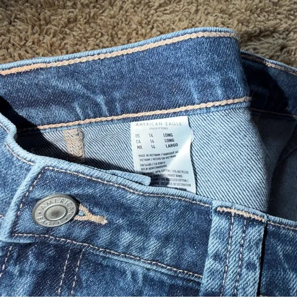 Women’s American Eagle Baggy Straight Jeans Size 14 Long - Image 9