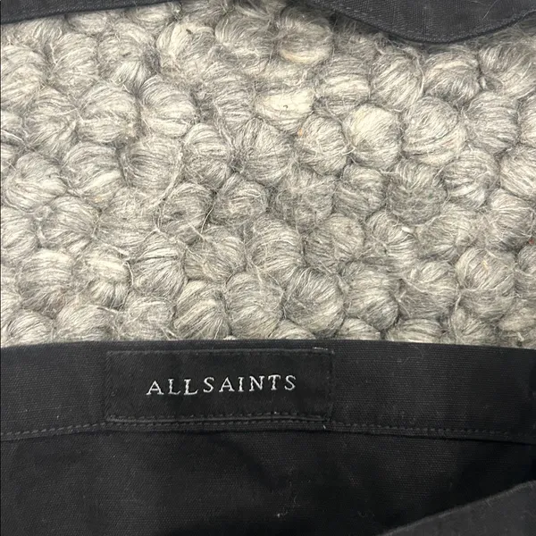 AllSaints London Black Canvas Tote Bag - Image 4