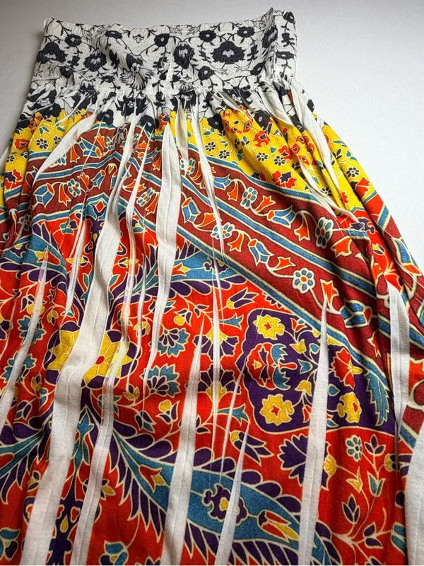 Style & Co Women’s M Strapless Smocked Boho Floral Border Print Maxi Dress - Image 4