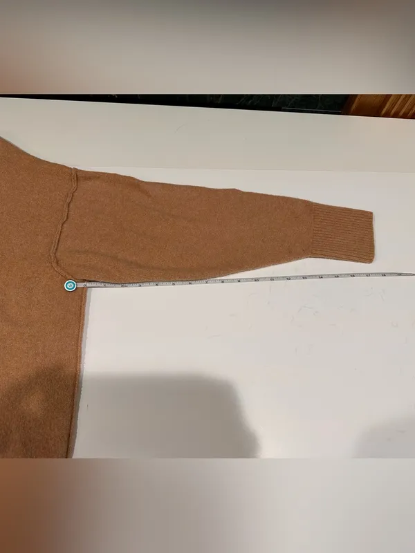 Aerie Oversized Crew Neck Sweater Camel Brown Large - Image 5
