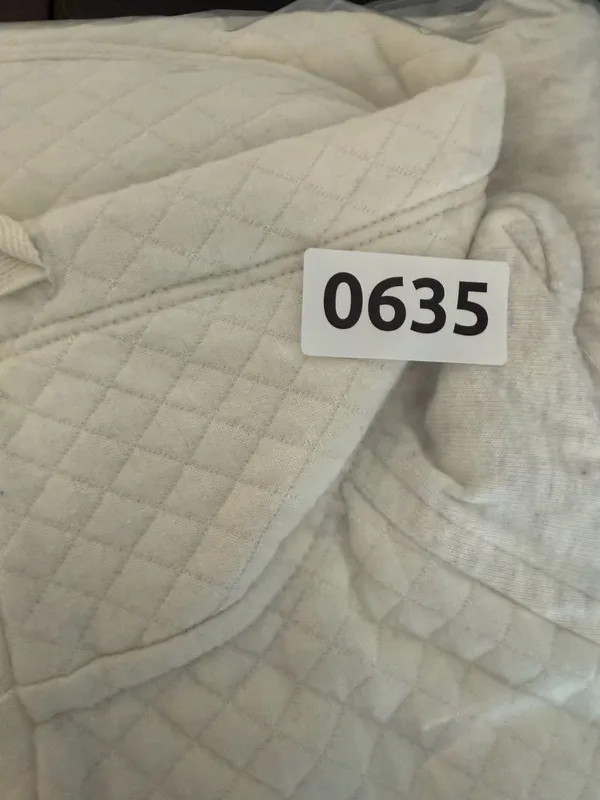 Eddie Bauer Women Beige Quilted Full Zip Hoodie Jacket-XL - Image 5