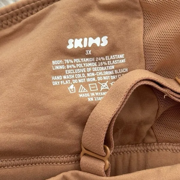 Skims Fits Everybody Crossover Bralette Ochre Size 3X - Image 7