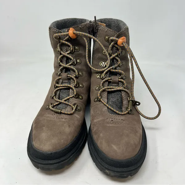 Lucky Brand Eavan Combat Boots Women’s 8M Brown Suede Hiking Lug Zip - Image 2