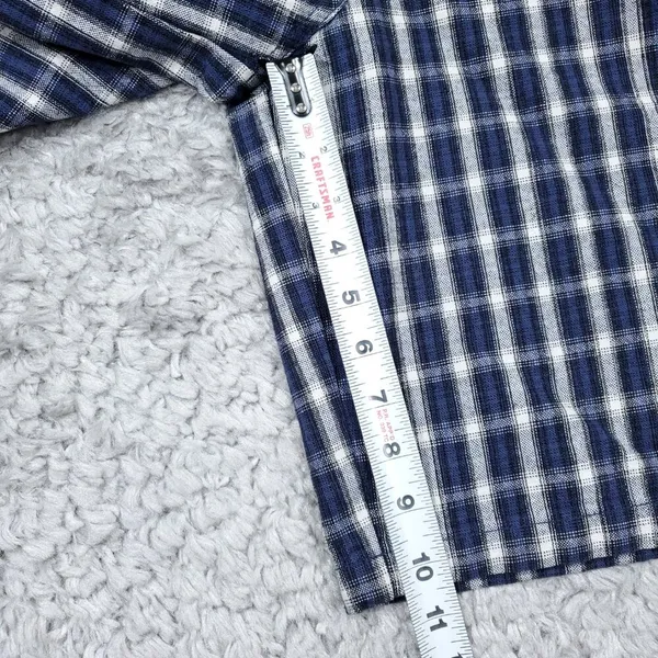 Urban Outfitters Playa Plaid Longline Shorts Size Large Blue White Relaxed Baggy - Image 8