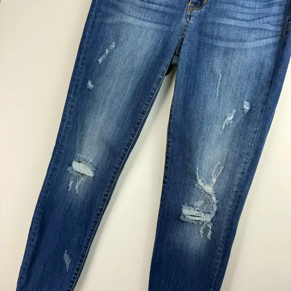 Judy Blue Relaxed Fit Stretch Denim Jeans Sz 28 Dark Wash Distressed - Image 8