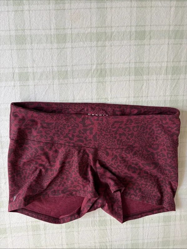 NOBULL Burgundy Leopard Print Running Shorts - Image 3