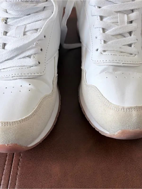 Reebok Classic Nylon Women White Sneakers Size 9 - Image 7