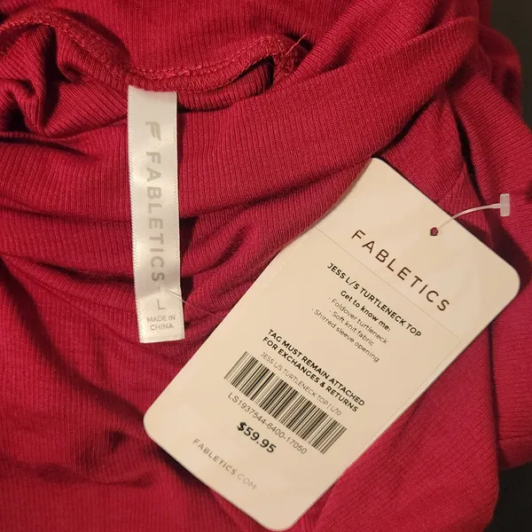 Fabletics Cranberry Red Turtleneck Size Large NWT - Image 8