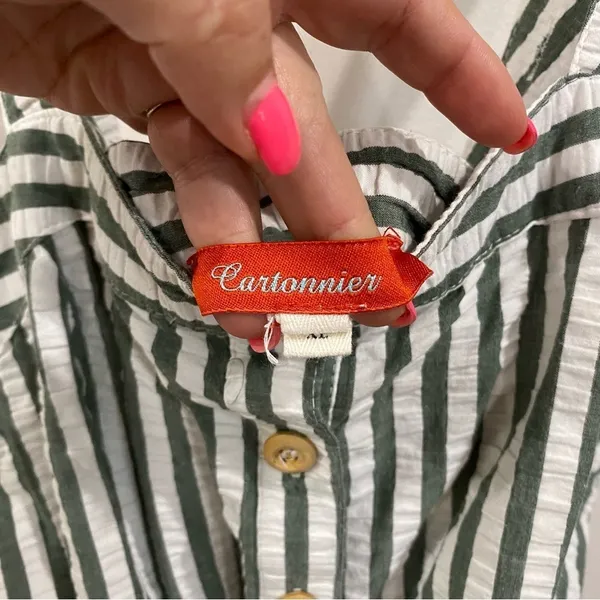 Anthropologie | Cartonnier Striped Romper Tie Waist - Image 9