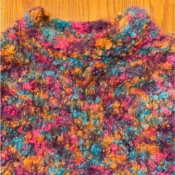 Vintage 1990s Compagnie Internationale Express Handknitted Curly Mohair Sweater‎ - Image 3