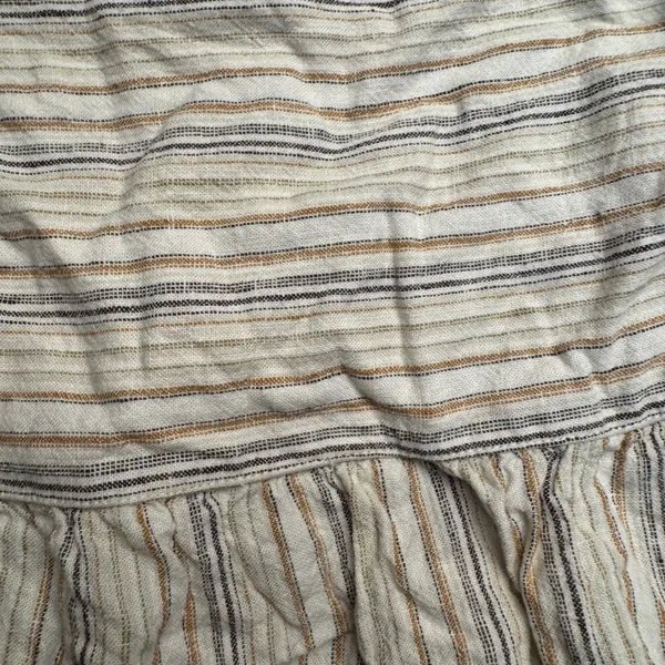 Lucky Brand Striped Babydoll Cami Top XS Neutral‎ Boho Smocked Peplum Tank - Image 2