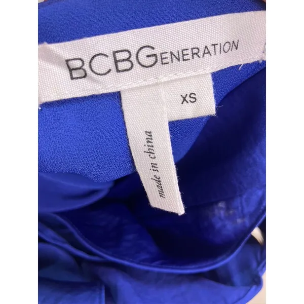 BCBGeneration‎ Mini Dress Womens XS Blue Flutter Sleeve Surplice V-Neck Cocktail - Image 8