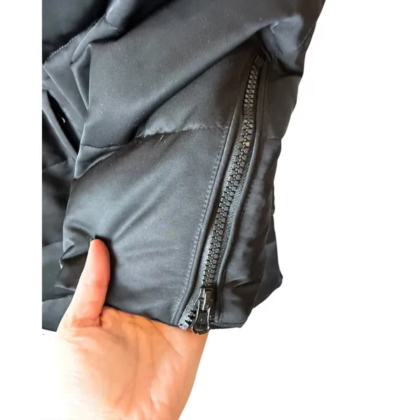 Arctic Expedition Down Puffer Coat Women 5X Black Quilted Faux Fur Parka Winter - Image 6