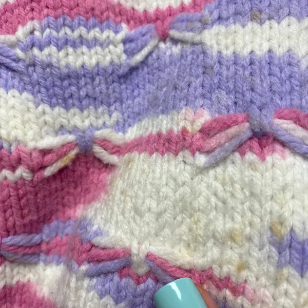 Vintage 80s Pink and Purple Knit Sweater - Image 5