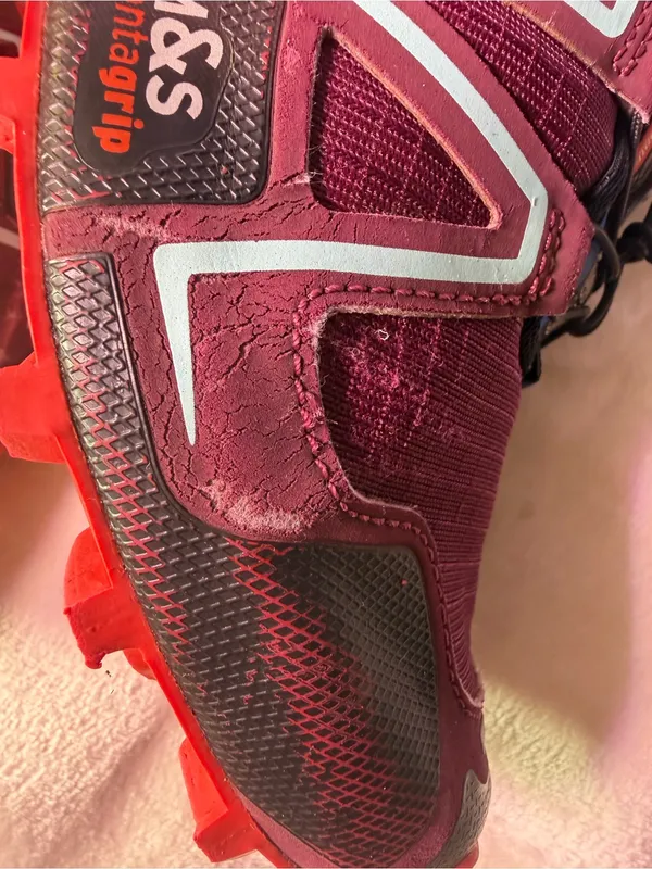 Salomon Women's Trail Running Shoe - Burgundy with Pink and Aqua Accents - Image 11