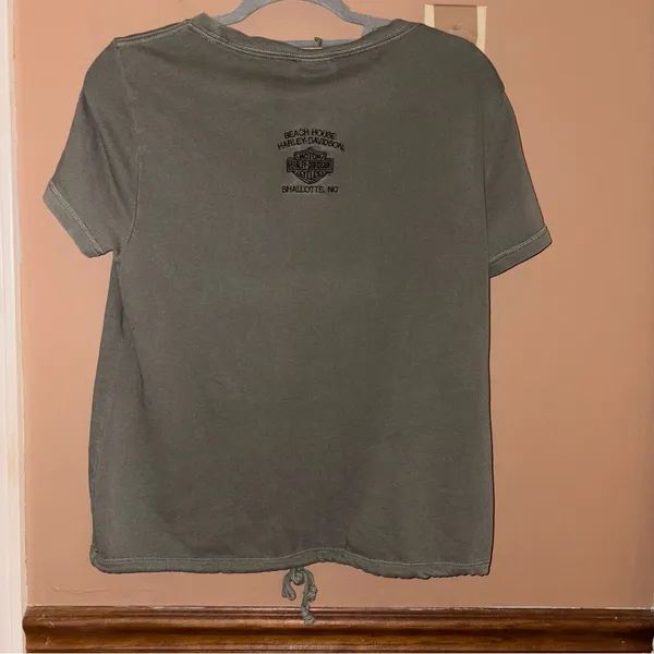 Harley Davidson Motorcycles Embroidered Short‎ Sleeve Sweatshirt Shallotte, NC - Image 2