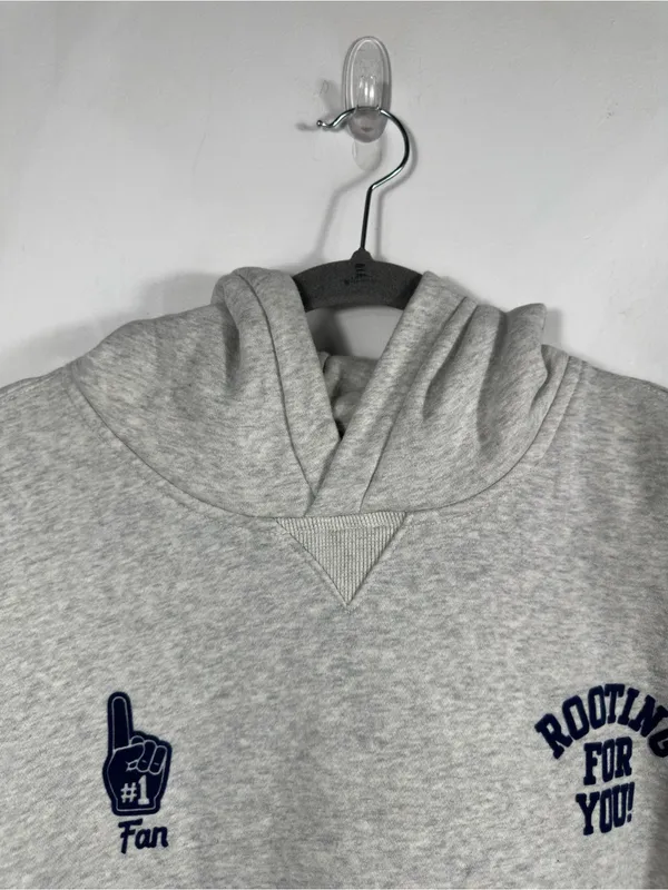 Abercrombie & Fitch‎ Soft A&F Max Essentials Hoodie Rooting For You Gray L/XL - Image 4