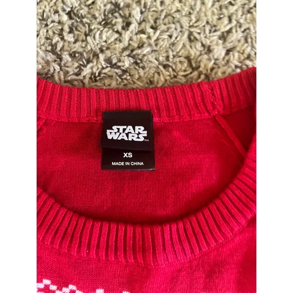 Star Wars Woman's R2D2 Red Ugly Christmas Sweater Size‎ XS - Image 3