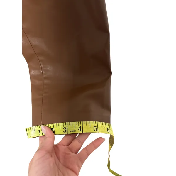 Zara Brown Faux Leather Pants Size S - Image 6