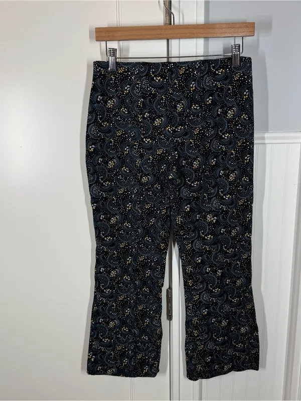 Maeve Anthropologie The Margot Kick Flare Cropped Pants Floral Women’s Small‎ - Image 4
