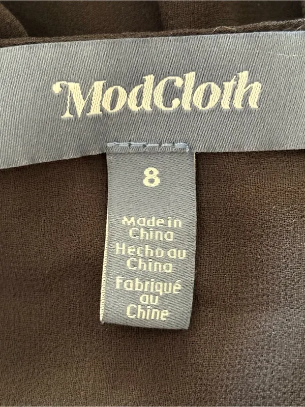 ModCloth Cheers for Tiers Black Chiffon Whimsigoth Mini Dress 8 Romantic Goth - Image 8
