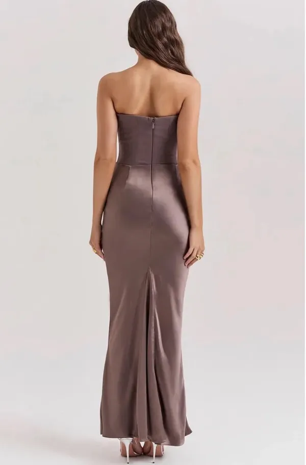 House of CB Dress Persephone Strapless Corset Maxi Smoke XS - Image 2