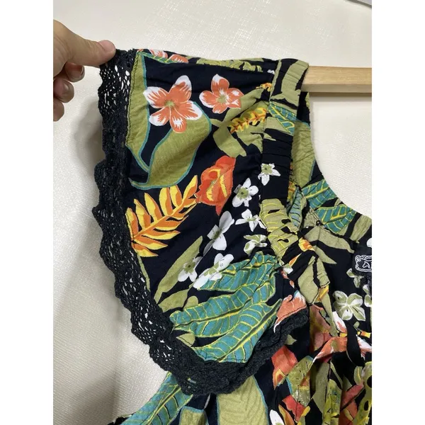 Angie Women Floral Off Shoulder Top Plus Size 1X Crochet Tropical Boho Colorful‎ - Image 3