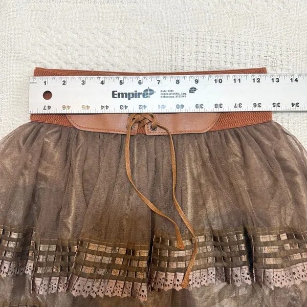 Mint Green M tulle layered corset waist mini skirt SK2 3643 - Image 4