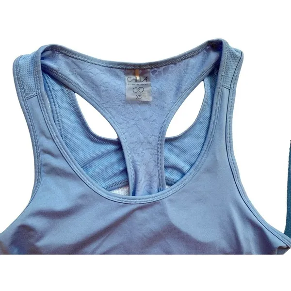 CALIA Light Blue Cut Out Back Sleeveless Active Tank Top Womens XS Workout‎ - Image 3