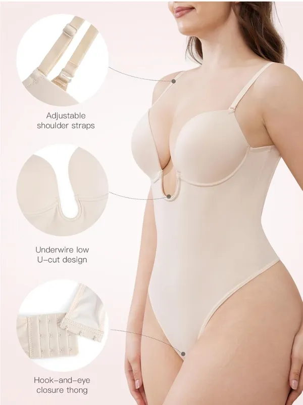 Slimers Plunge Backless Shapewear for Women: Low Back Tummy Control Shaper - Image 12