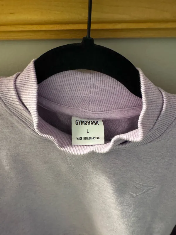 Gymshark Cropped Sweatshirt Purple - Image 4