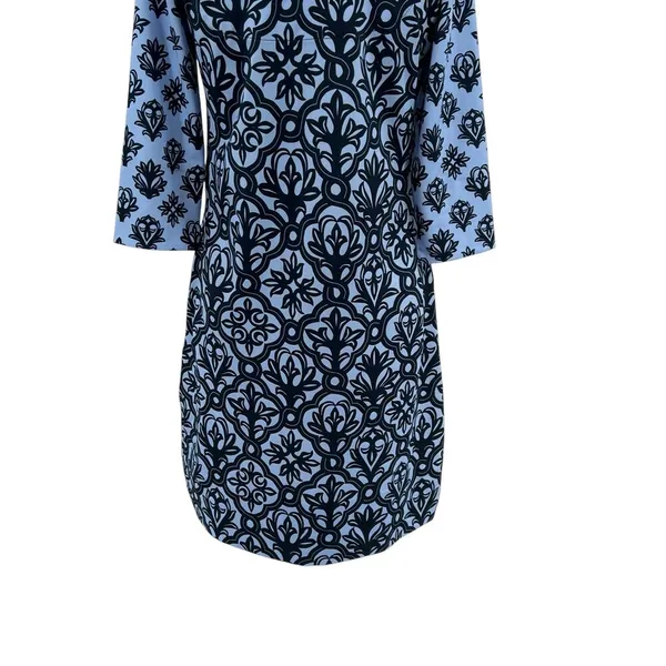 Gretchen Scott Split Neck Dress Mosaic‎ Tile Print Blue Size XS - Image 10