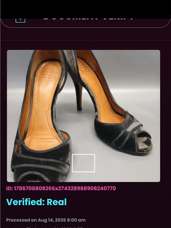 Givenchy Black Velvet Peep-Toe D'Orsay Pumps — Sz 38.5 — Good Used Condition - Image 13