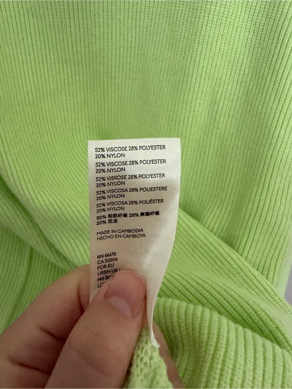 Free People Softly Structured Lime Green Turtleneck XS - Image 4