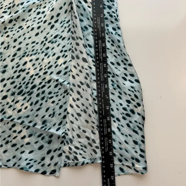 CIDER Blue Spot Leopard Print Drawstring Split Maxi Skirt‎ Large - Image 6