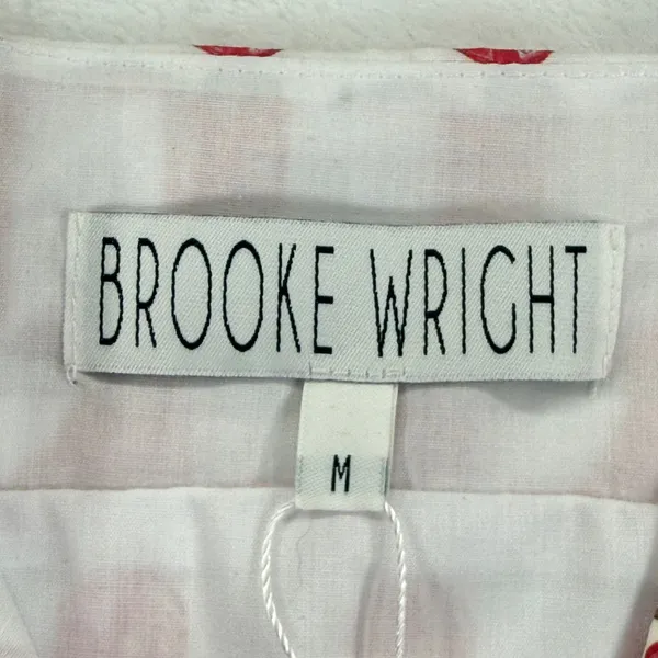 Brooke Wright‎ Lucy Dress Medium White Red Cowboy Boot Cotton Poplin NWT READ - Image 2