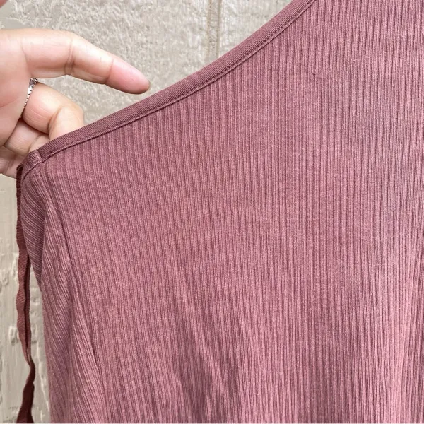 Old Navy Womens Top Shirt Brown Ribbed Halter Tie Neck Plus Size 4X - Image 6
