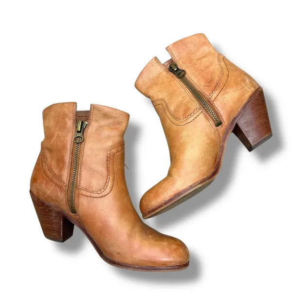 Sam Edelman Louie Camel Brown Tassels Leather Booties Western Ankle Boot Size 8 - Image 7