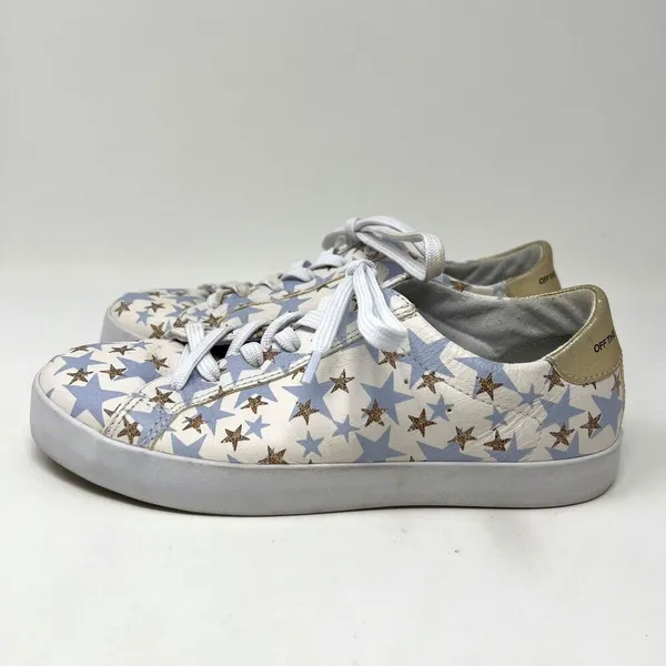 OTBT Shoes Court In Star Blue Gold‎ Leather Lace Up Sneakers Comfort Size 6.5M - Image 4