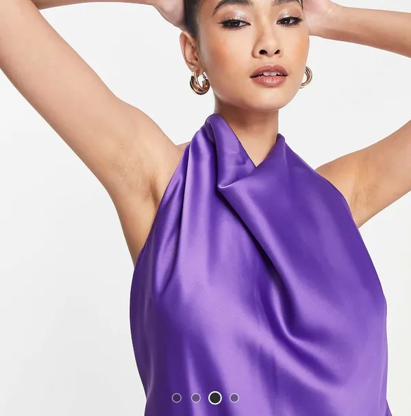 ASOS Lilac Satin Open Back Mini Dress NWT US 12 - Image 5