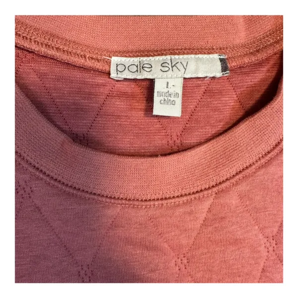 Pale Sky Coral Pink Diamond Quilted Crewneck Pullover Sweatshirt‎ Womens Large L - Image 4
