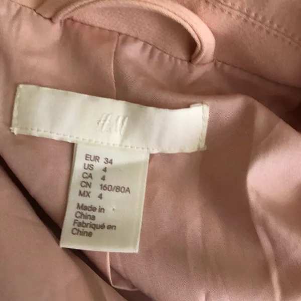 H&M oversize lined double breasted blazer jacket coat with gold button hardware - Image 4