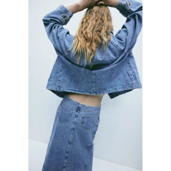 NWT H&M Denim Maxi Skirt in Light Denim Blue | Size 6 US - Image 5