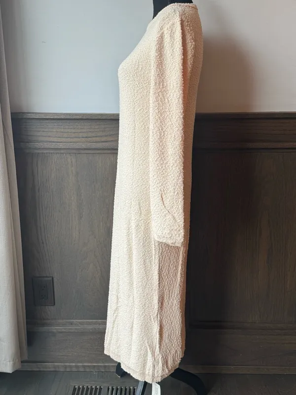 Saodimallsu Cream Textured Long Sleeve Dress - Women small - Image 3