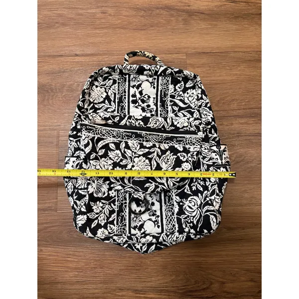 Aerie Black White Floral Quilted Backpack School Travel Bag Marie Collection - Image 7