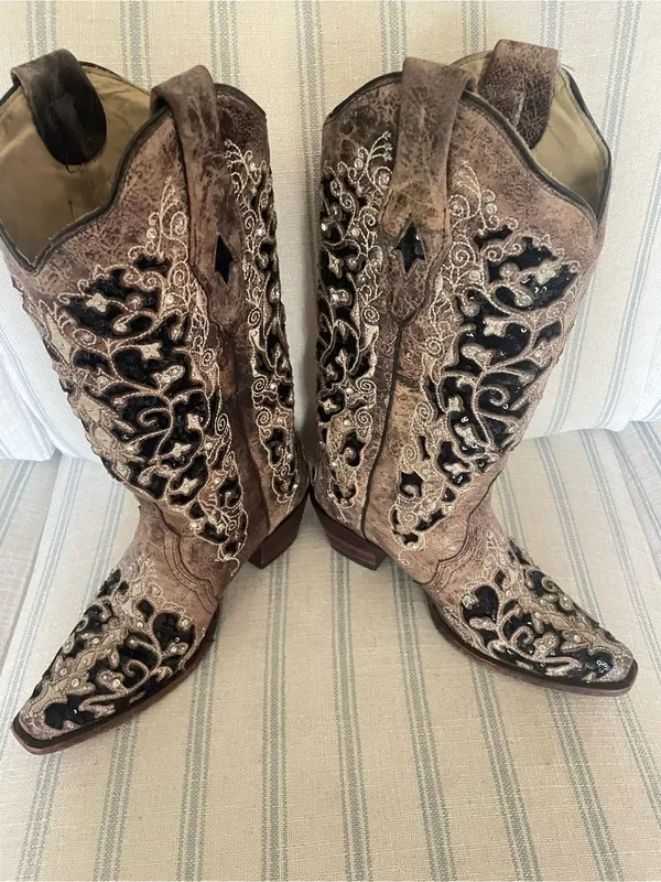Corral A3569 Women's Embroidered Western Cowboy Boots Sequin Inlay Rhinestones 8 - Image 3