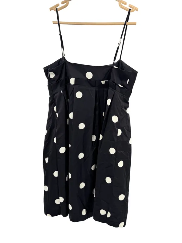 Forever 21 Black polka dot babydoll Mini Dress M bow Y2K party hoco pleated - Image 2